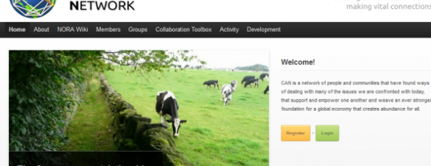screenshot of Commons Abundance Network homepage