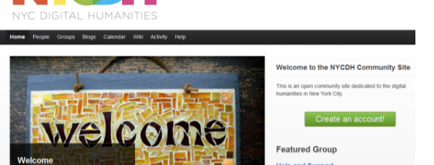 screenshot of NYCDH Commons homepage