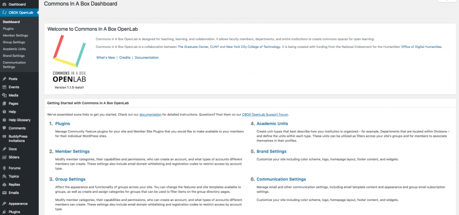 CBOX OpenLab Dashboard